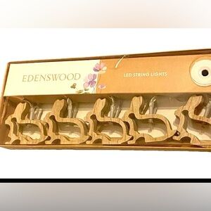 Bunny Rabbit Wood String of LED Lights Edenswood Battery Operated